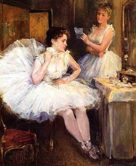 Willard Leroy Metcalf The Ballet Dancers aka The Dressing Room France oil painting art